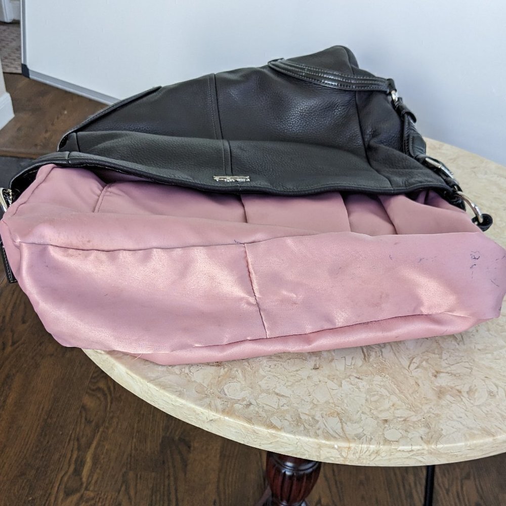 Coach Black Leather with Patent Leather Hobo - Picture 5 of 8